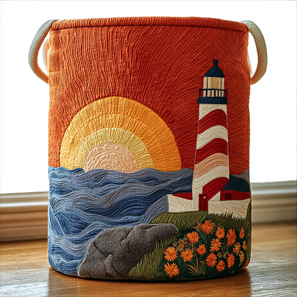 Ocean Lighthouse Quilted Laundry Basket NCU0DDK1556