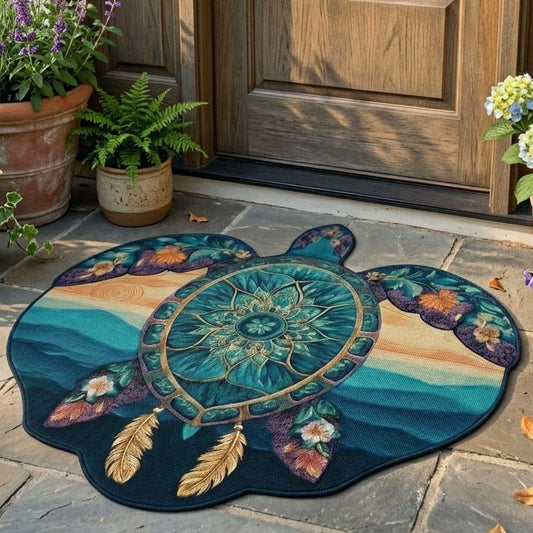 Ocean Mandala Turtle Custom Shape Doormat NCU0DQQ0757