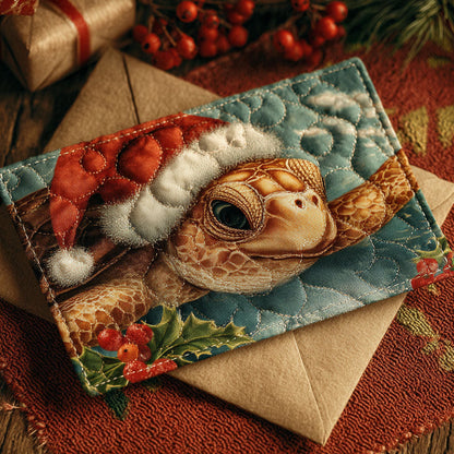 Ocean Noel Turtle Quilted Fabric Postcard NCU0PTT2412