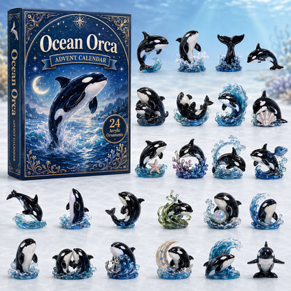 CHRISTMAS KICKOFF 40% OFF - Ocean Orca Advent Calendar 2026 - 24-Day Festive Countdown, Acrylic Charms Blind Box - Gift For Orca Lovers AC0HA147