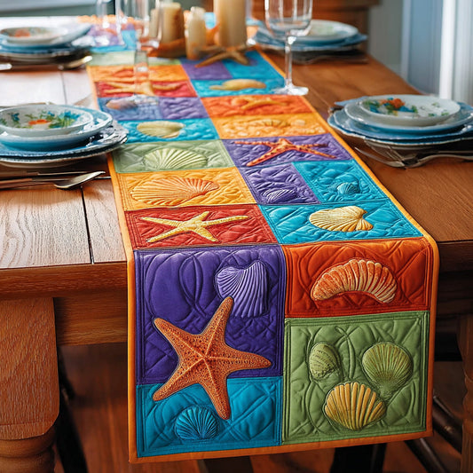Ocean Rainbow Quilted Table Runner NCU0HNH836