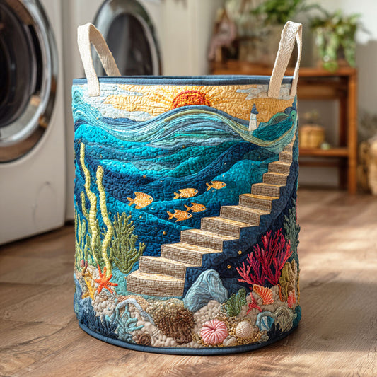 Ocean Stairs Descent Quilted Laundry Basket NCU0NTD527