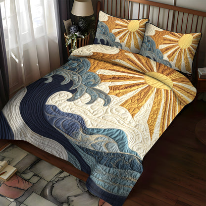 Ocean Sunrise 3-Piece Quilted Bedding Set NCU0VL775