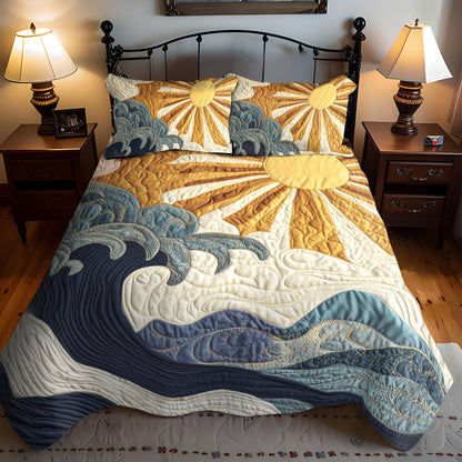 Ocean Sunrise 3-Piece Quilted Bedding Set NCU0VL775