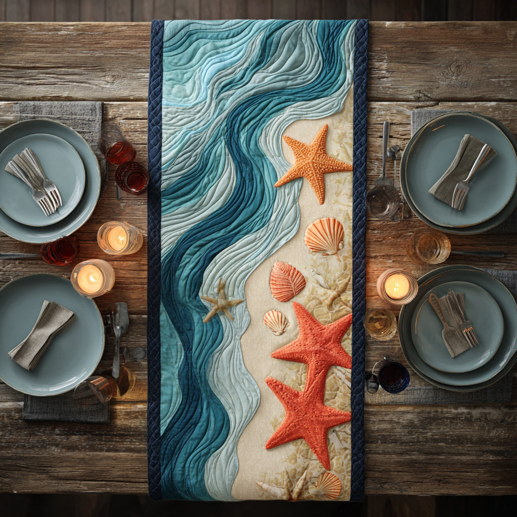 Ocean Tide Quilted Table Runner NCU0HNH386