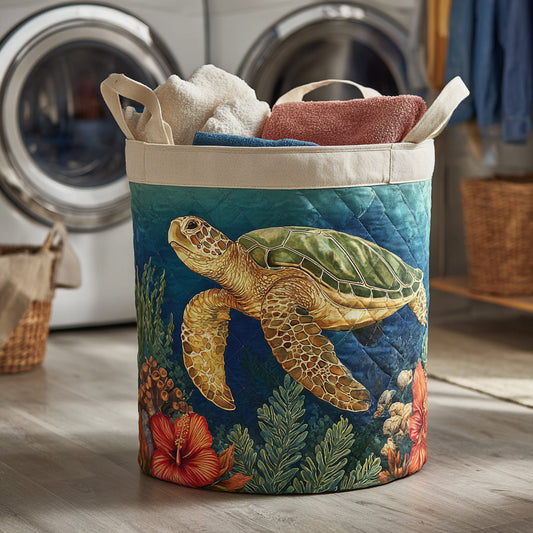 Ocean Turtle Deep Quilted Laundry Basket NCU0HNH227