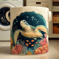 Ocean Turtle Quilted Laundry Basket NCU0NTD386