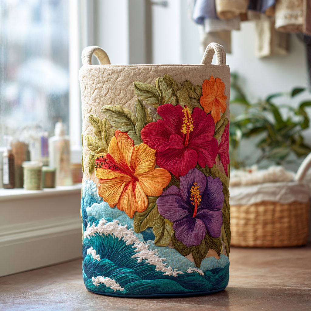 Ocean Whisper Quilted Laundry Basket NCU0DDK2254