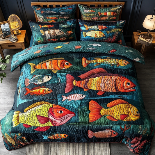 Oceanic Bliss 3-Piece Quilted Bedding Set NCU0NVH258