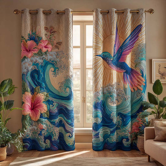 Oceanic Hummingbird Quilted Curtains NCU0HNH901