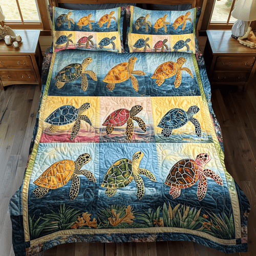 Oceanic Oasis 3-Piece Quilted Bedding Set NCU0TL1476