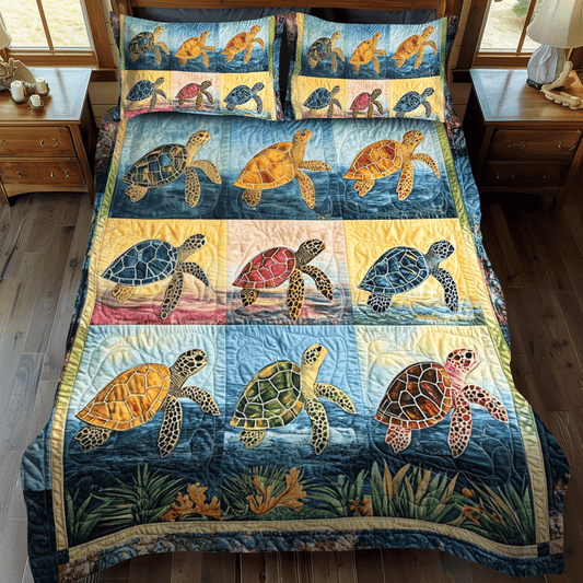 Oceanic Oasis 3-Piece Quilted Bedding Set NCU0TL1476