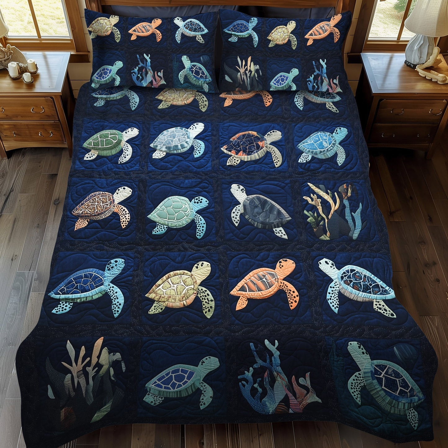 Oceanic Odyssey 3-Piece Quilted Bedding Set NCU0PT1855