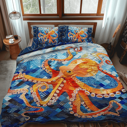 Octopus Oasis 3-Piece Quilted Bedding Set NCU0DV221