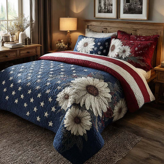 Old Glory Garden 3-Piece Quilted Bedding Set NCU0DQQ0295