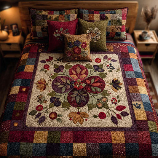Old World Folk 3-Piece Quilted Bedding Set NCU0DQQ0343