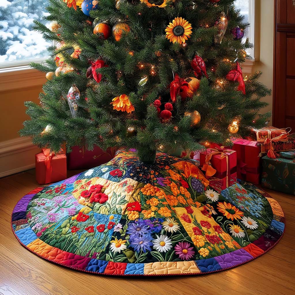 Open Fields Christmas Quilted Tree Skirt NCU0NNT2415