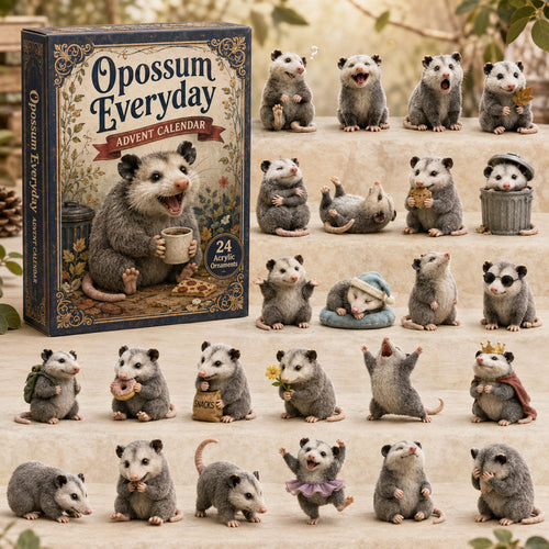 CHRISTMAS KICKOFF 40% OFF - Opossum Everyday Advent Calendar 2026 - 24-Day Festive Countdown, Acrylic Charms Blind Box - Gift For Opossum Lovers AC0TH172