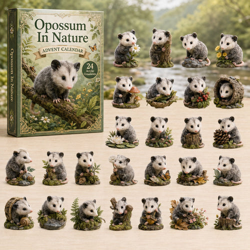 CHRISTMAS KICKOFF 40% OFF - Opossum In Nature Advent Calendar 2026 - 24-Day Festive Countdown, Acrylic Charms Blind Box - Gift For Opossum Lovers AC0TH168