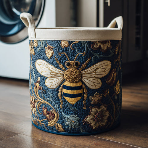Ornate Bee Quilted Laundry Basket NCU0HNH006