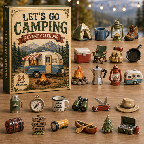CHRISTMAS KICKOFF 40% OFF - Outdoor Gear Advent Calendar 2026 - 24-Day Festive Countdown, Acrylic Charms Blind Box - Gift For Campers