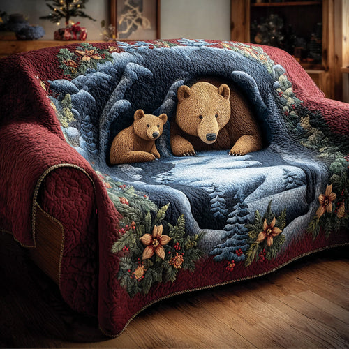 Outland Forest Bear Quilted Sofa Cover NCU0NTD998