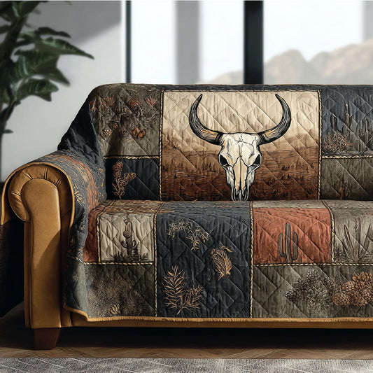 Outlaw Skull Western Quilted Sofa Cover NCU0LDH044