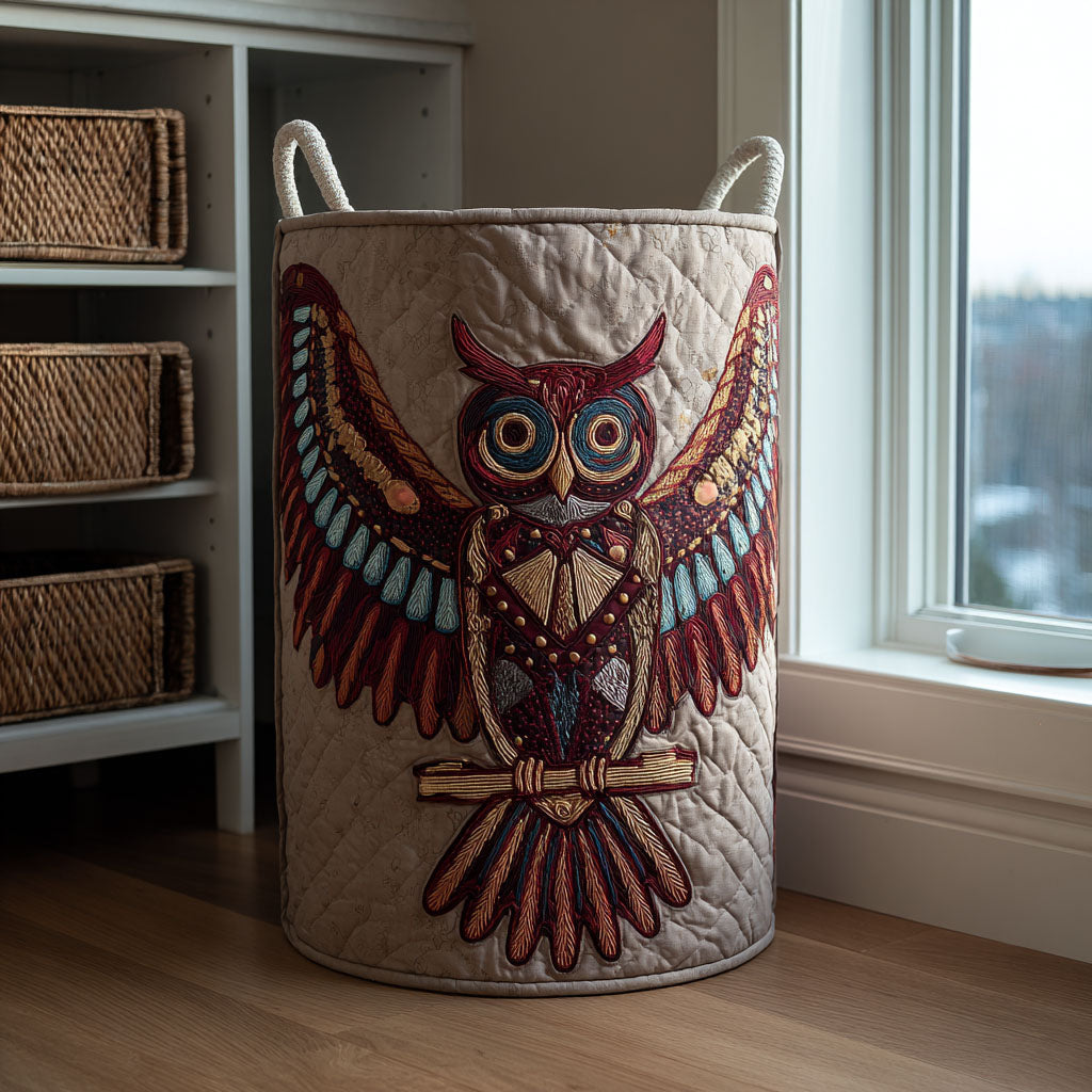 Owl Guard Quilted Laundry Basket NCU0DDK2259