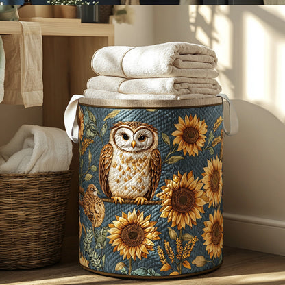 Owl Haven Quilted Laundry Basket NCU0NNL116