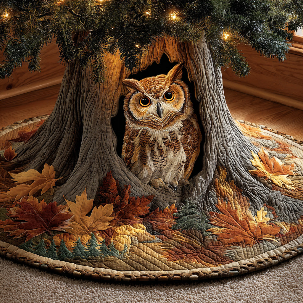 Owl Refuge Christmas Quilted Tree Skirt NCU0PVL773