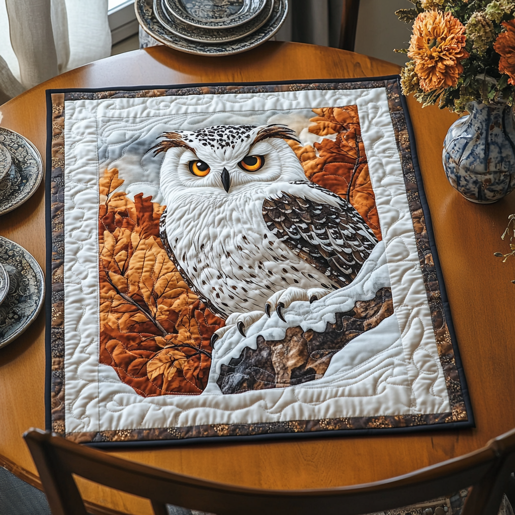 Owl Serenity Quilted Table Topper NCU0DDK800