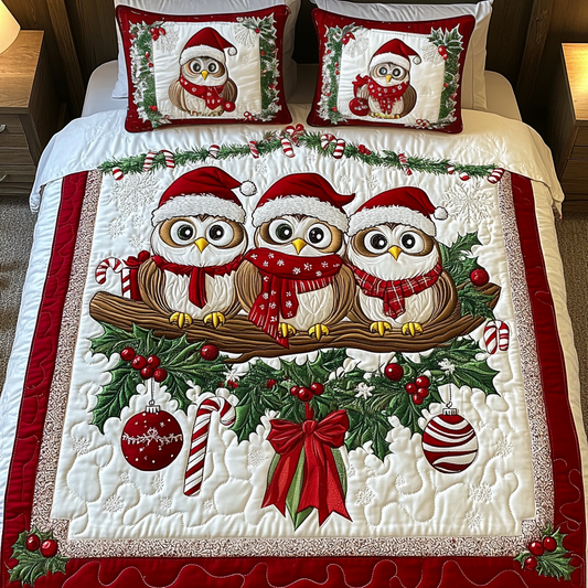 Owl Wonderland 3-Piece Quilted Bedding Set NCU0VH718