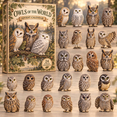 CHRISTMAS KICKOFF 40% OFF - Owls Of The World Advent Calendar 2026 - 24-Day Festive Countdown, Acrylic Charms Blind Box - Gift For Family and Friends AC0TD021