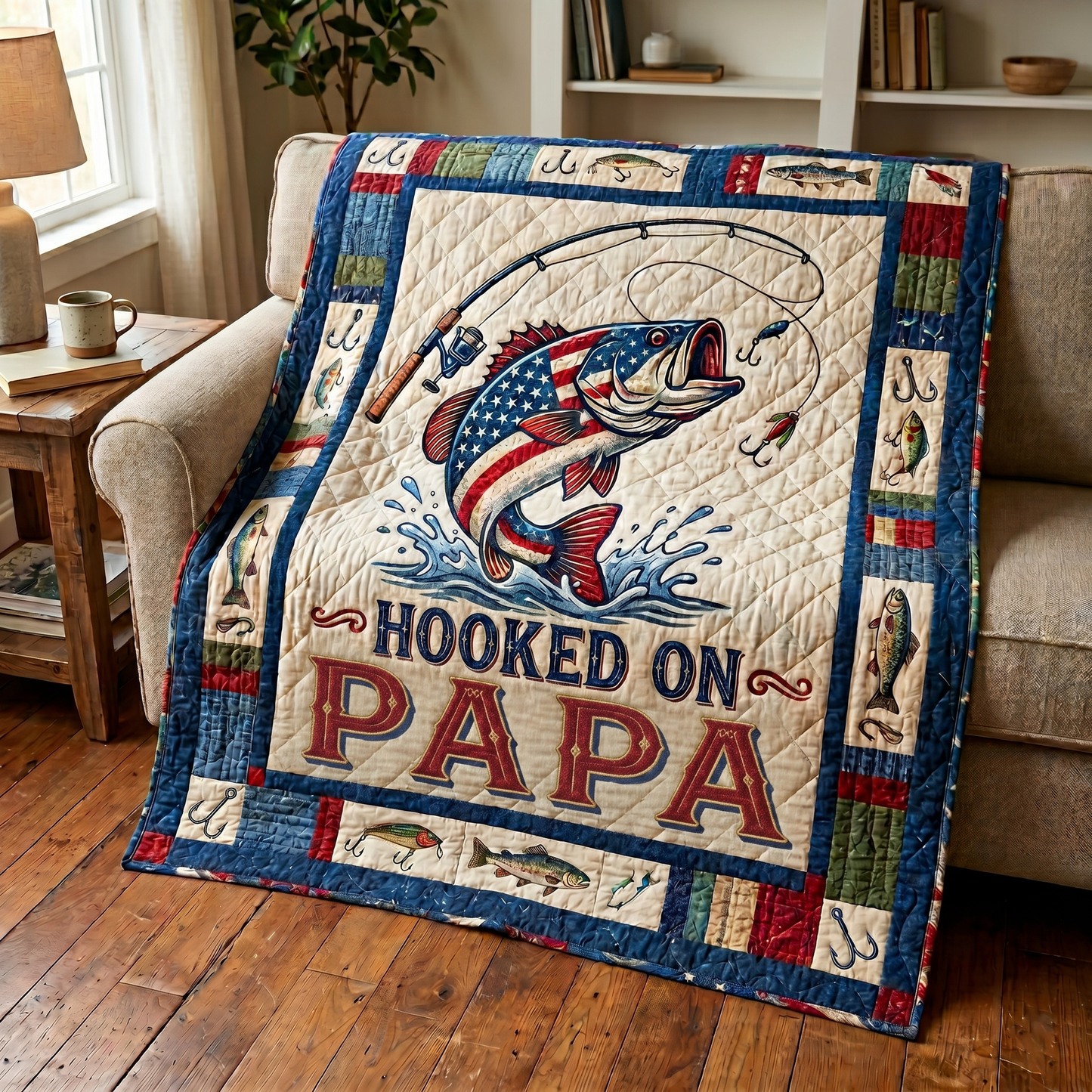 Hooked Time Personalized Quilted Blanket