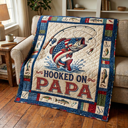 Hooked Time Personalized Quilted Blanket