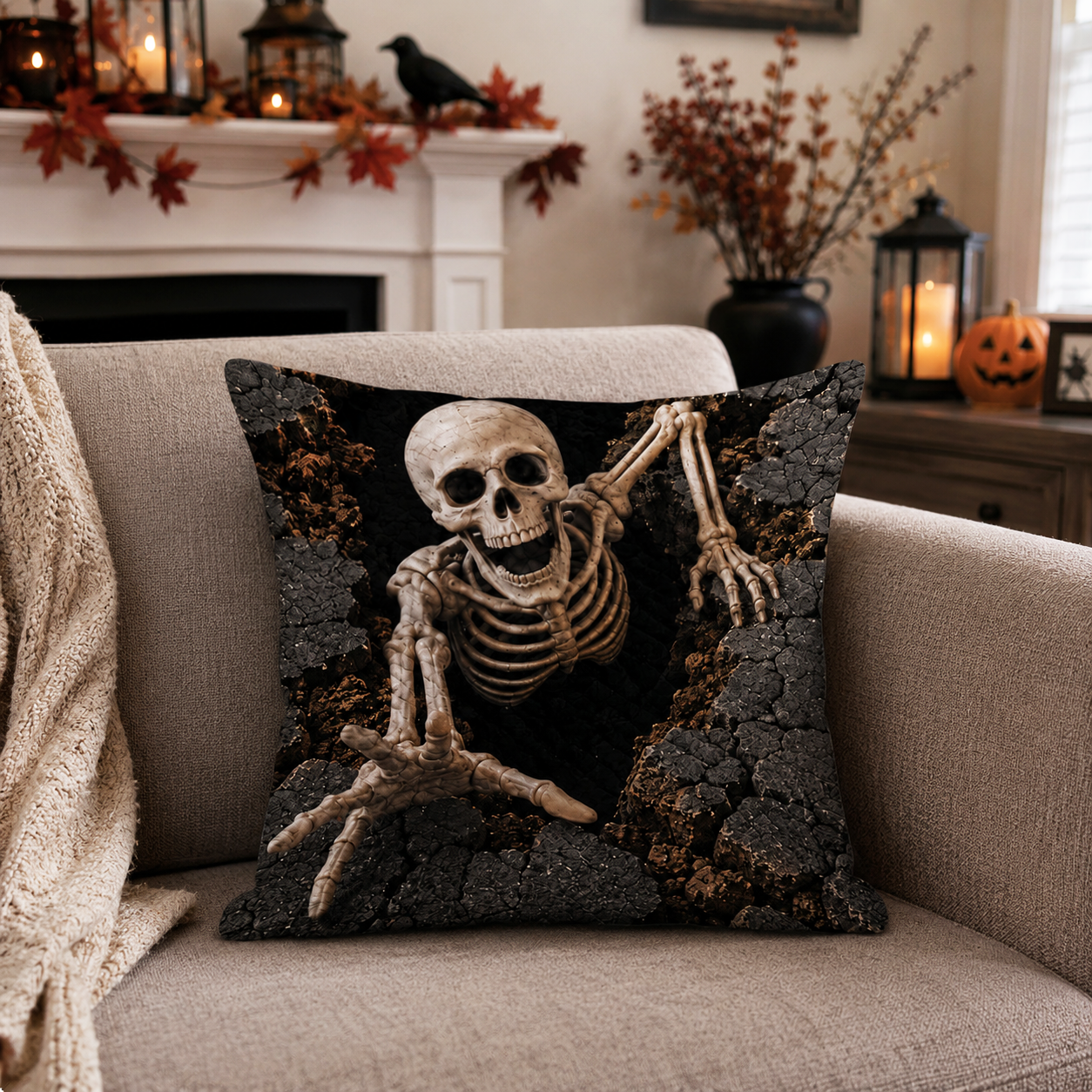 Skeleton Rift Quilted Pillow Case NCU0DV2240