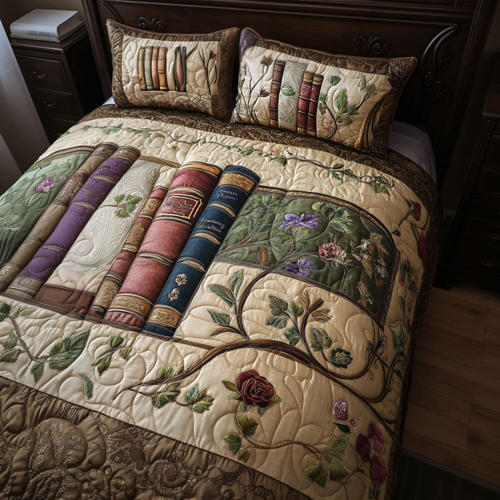 Pages of Comfort 3-Piece Quilted Bedding Set NCU0PTT244