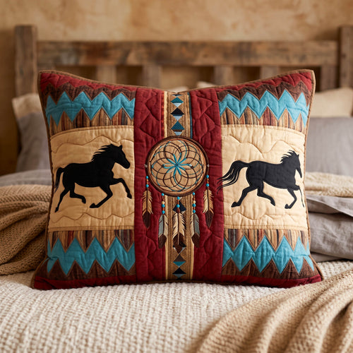 Painted Canyon Horse Quilted Pillow Case NCU0NTD1239