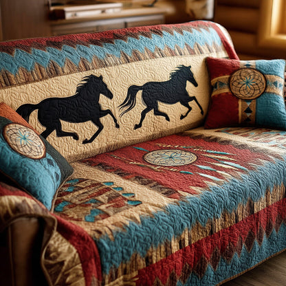 Painted Canyon Horse Quilted Sofa Cover NCU0NTD1239