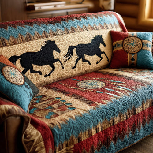 Painted Canyon Horse Quilted Sofa Cover NCU0NTD1239