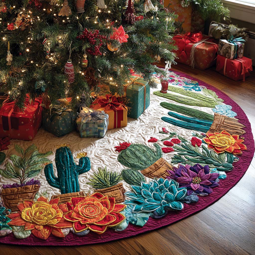 Painted Desert Christmas Quilted Tree Skirt NCU0NNT2341