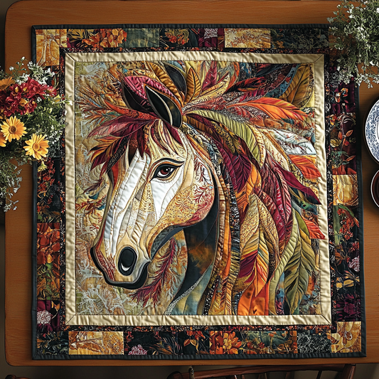 Painted Horse Quilted Table Topper NCU0DDK548