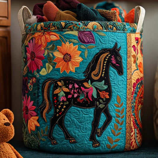 Painted Pony Quilted Laundry Basket NCU0NNT2235