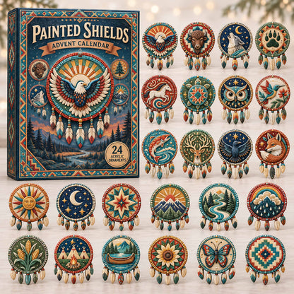 CHRISTMAS KICKOFF 40% OFF - Painted Shields Advent Calendar 2026 - 24-Day Festive Countdown, Acrylic Charms Blind Box - Gift For Family and Friends AC0TD004