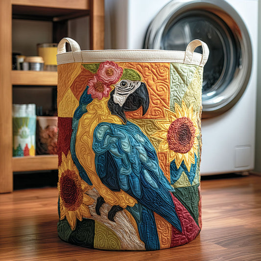 Palm Feathers Quilted Laundry Basket NCU0NTD211