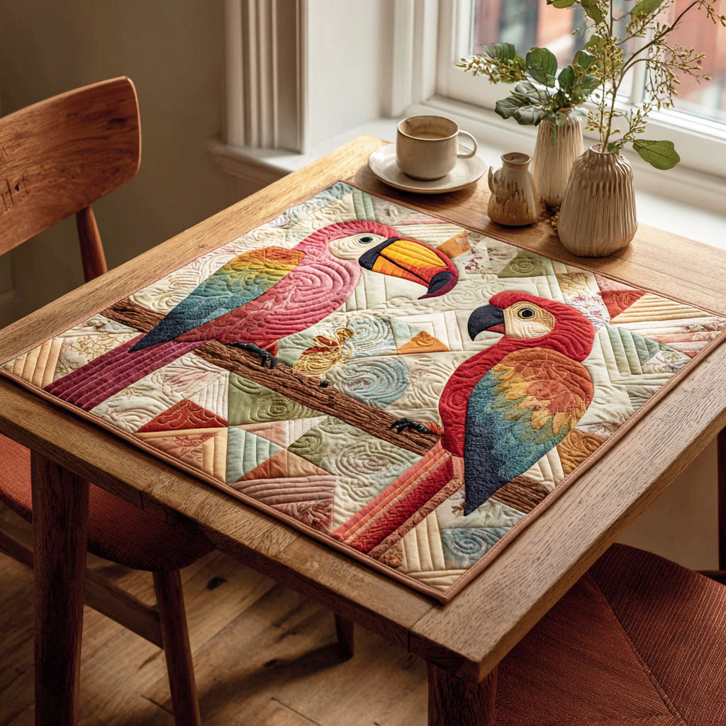 Palm Feathers Quilted Table Topper NCU0NTD194