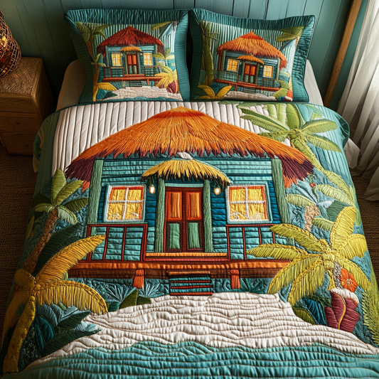 Palm Paradise 3-Piece Quilted Bedding Set NCU0NVH700