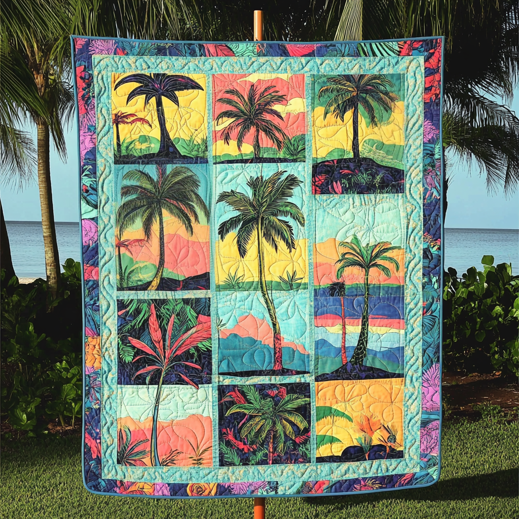Palm Paradise Quilted Blanket NCU0NVH288