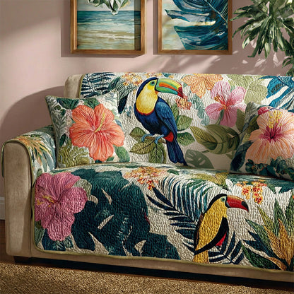 Palm Paradise Quilted Sofa Cover NCU0LDH439