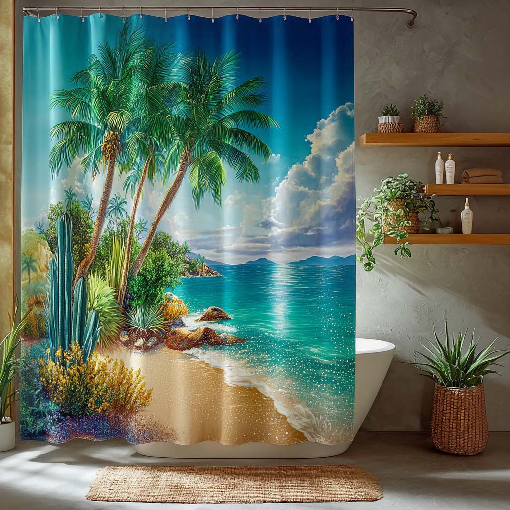 Palm Paradise Shower Curtain NCU0DQQ0384